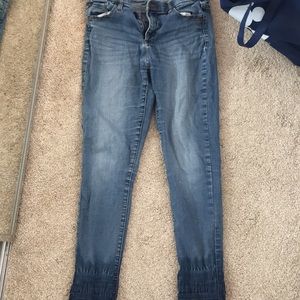 mid to dark wash jeans